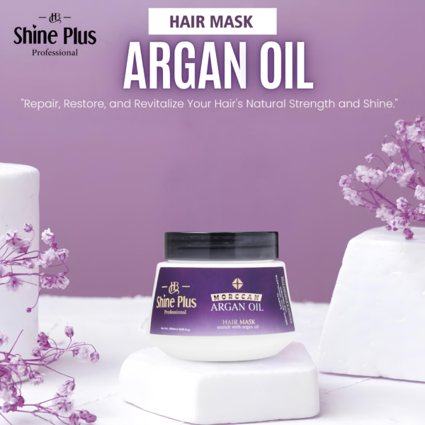 HB Shine Plus Moroccan Argan Oil Hair Mask | Paraben & Sulphate Free | Enriched with Argan Oil | Suitable for Keratin, Botox & Nanoplastia Treatments | 500ml - Image 3