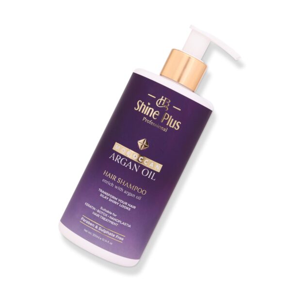 HB Shine Plus Moroccan Argan Oil Shampoo | Paraben & Sulphate Free | For Silky, Shiny Hair | Suitable for Keratin, Botox, and Nanoplastia Treatments | 300 ML - Image 3
